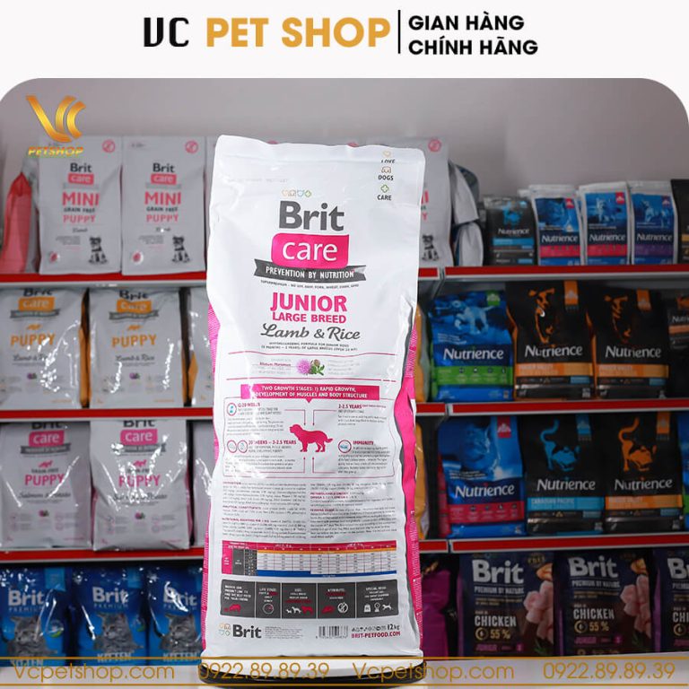 Brit Care Junior Large Breed Lamb & Rice – Thức ăn cho chó 3-24 tháng size lớn