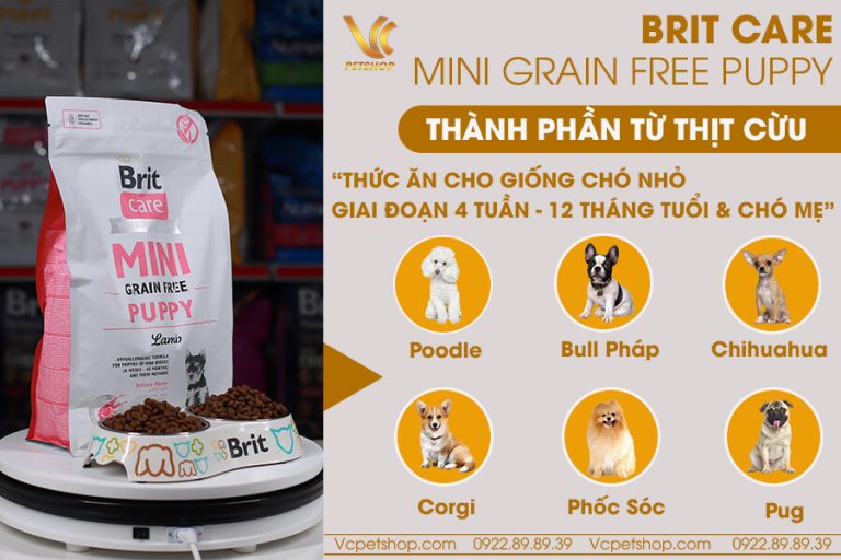 Brit Care Mini Grain Free Puppy phù hợp cho các giống chó