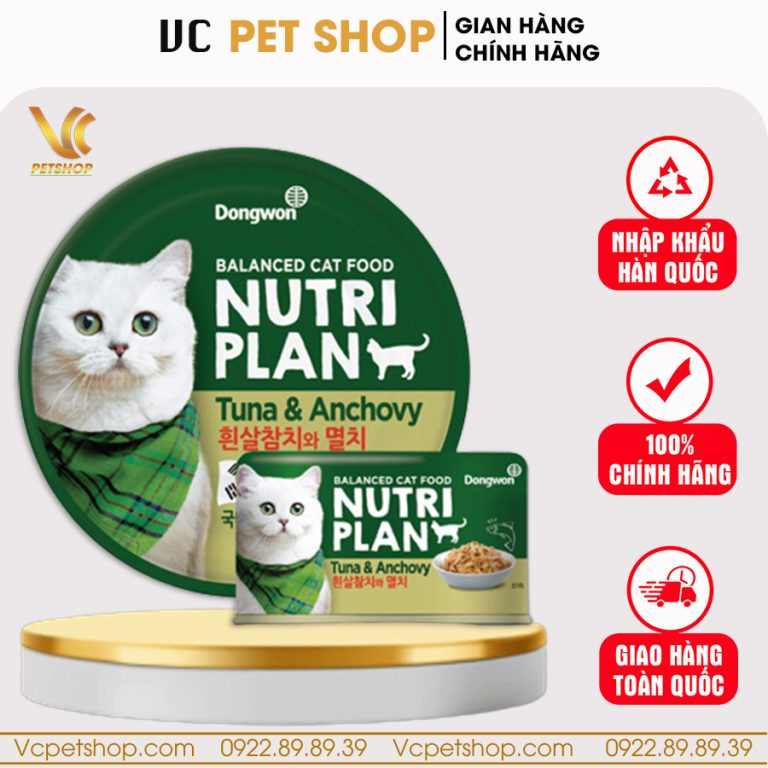 Pate cho mèo Nutri Plan vị cá ngừ & cá cơm 160g