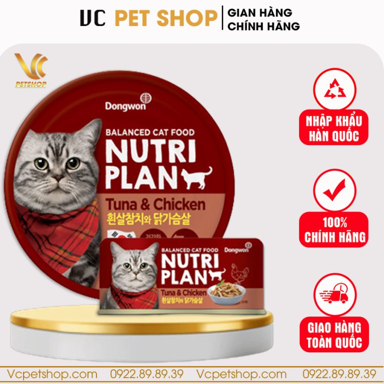 Pate cho mèo Nutri Plan cá ngừ & gà 160g
