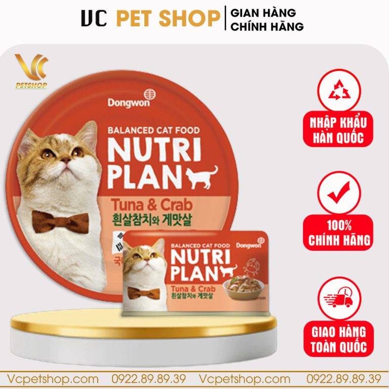 Pate lon cho mèo Nutri Plan cá ngừ & cua 160g