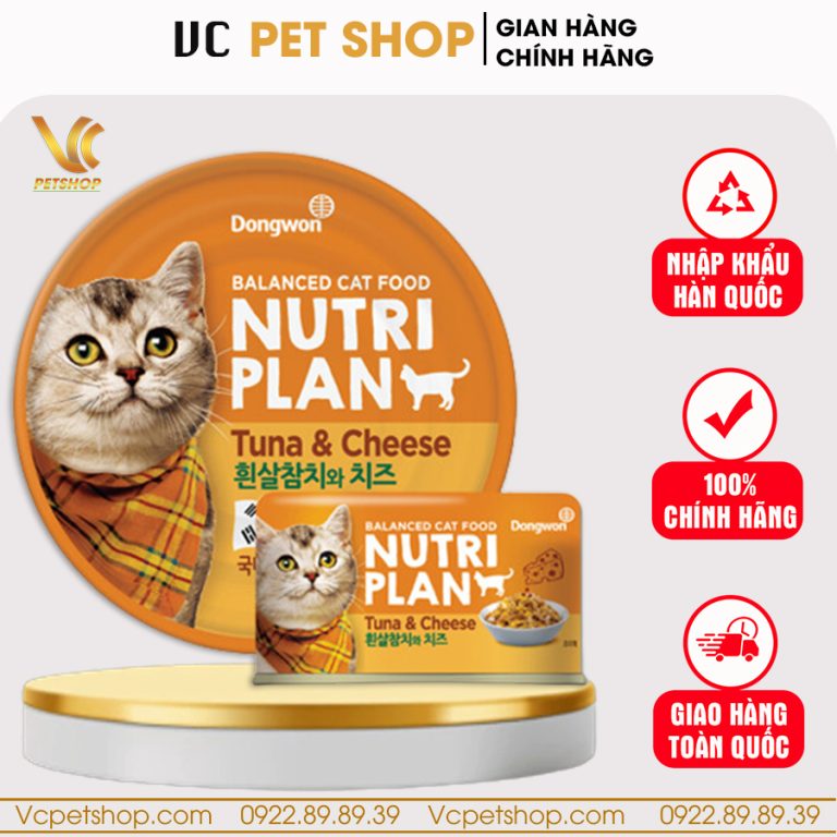 Pate lon cho mèo Nutri Plan cá ngừ & phô mai 160g