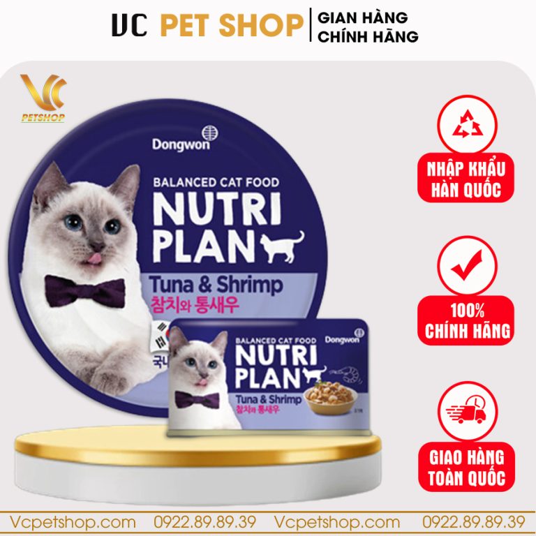 Pate lon cho mèo Nutri Plan cá ngừ & tôm 160g