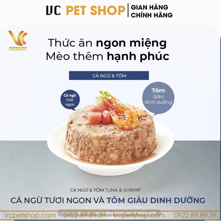 Pate lon cho mèo Nutri Plan cá ngừ & tôm 160g