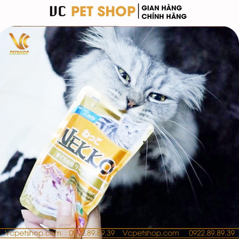 Pate Nekko Jelly cho mèo vị cá ngừ rắc cá bào dạng thạch 70g