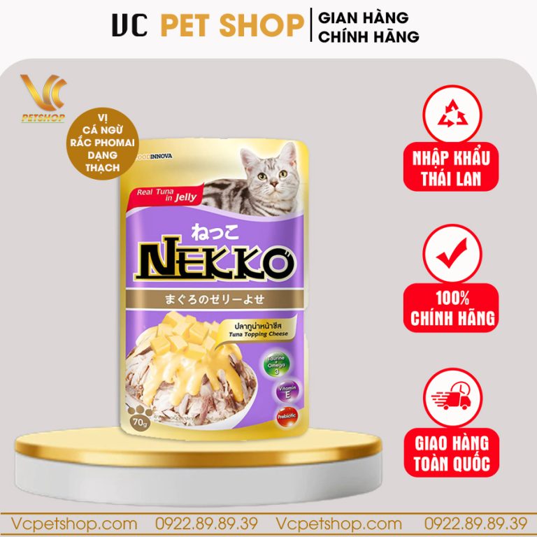 Pate Nekko Jelly cho mèo vị cá ngừ rắc phô mai dạng thạch 70g