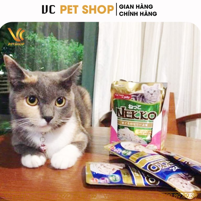 Pate Nekko Jelly cho mèo vị cá ngừ rắc thịt gà dạng thạch 70g