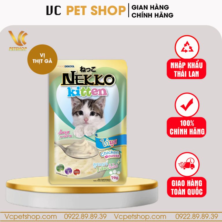 Pate Nekko Kitten cho mèo con vị thịt gà 70g