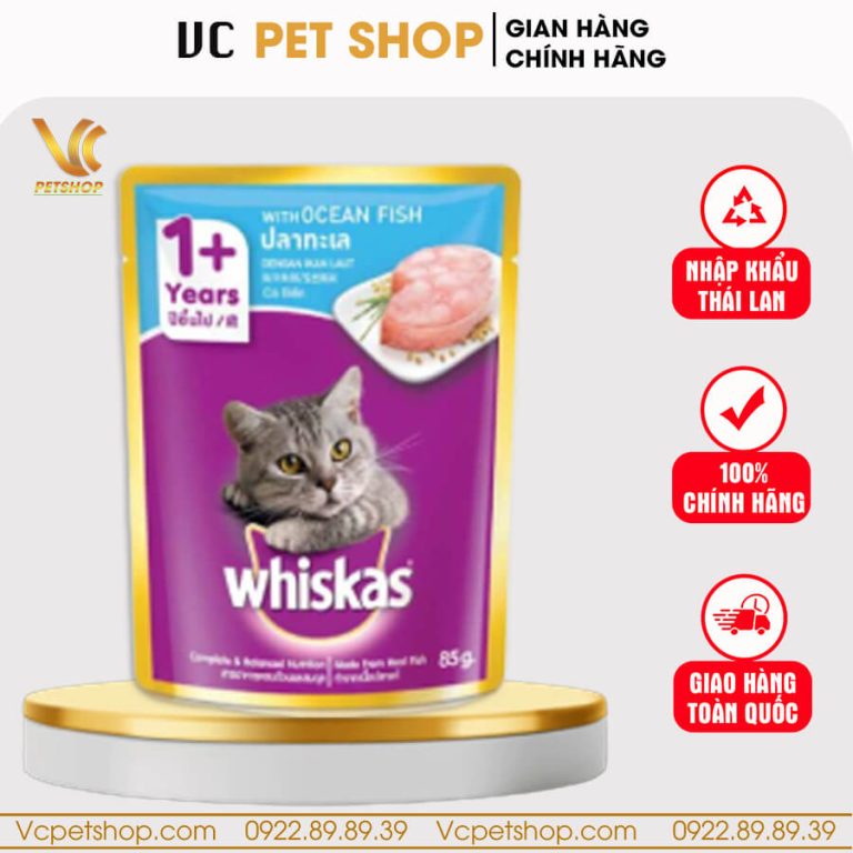 Pate Whiskas cá biển cho mèo lớn 80g