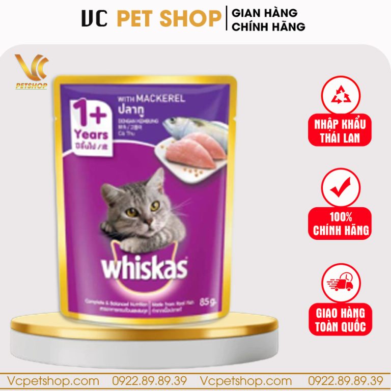 Pate Whiskas cá thu cho mèo lớn 80g