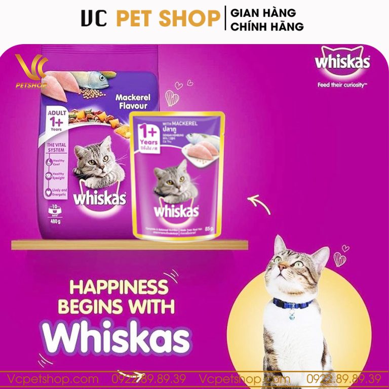 Pate Whiskas cá thu cho mèo lớn 80g