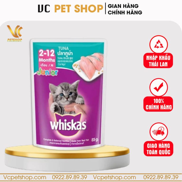 Pate Whiskas cho mèo con vị cá ngừ 80g