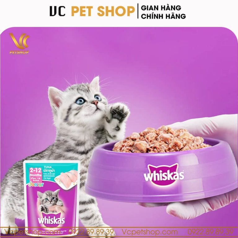 Pate Whiskas cho mèo con vị cá ngừ 80g