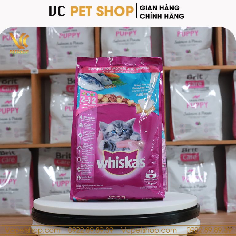 Thức ăn cho mèo con Whiskas Junior vị cá biển và sữa