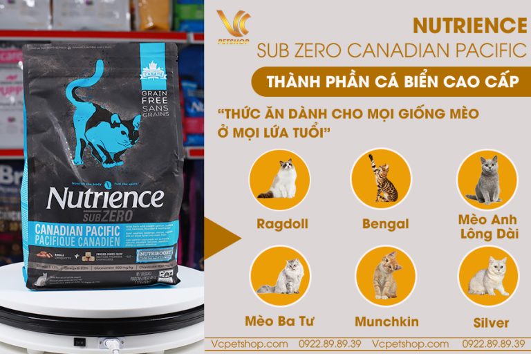Thức ăn cho mèo Nutrience Subzero Canadian vị cá biển