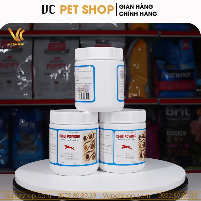 VC Pet Shop đã cho ra đời sản phẩm Chibi bổ sung dinh dưỡng cho thú cưng của bạn. Sản phẩm chứa đa dạng các loại vitamin và khoáng chất giúp tăng cường sức đề kháng và giúp lông chó cưng của bạn bóng mượt hơn. Hãy xem hình ảnh liên quan đến từ khóa này để biết thêm chi tiết.