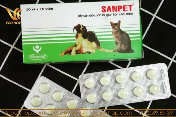 Thuốc tẩy giun cho chó Sanpet