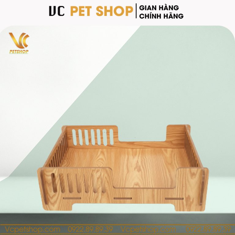 Giường cho chó mèo bằng gỗ cao cấp VC05