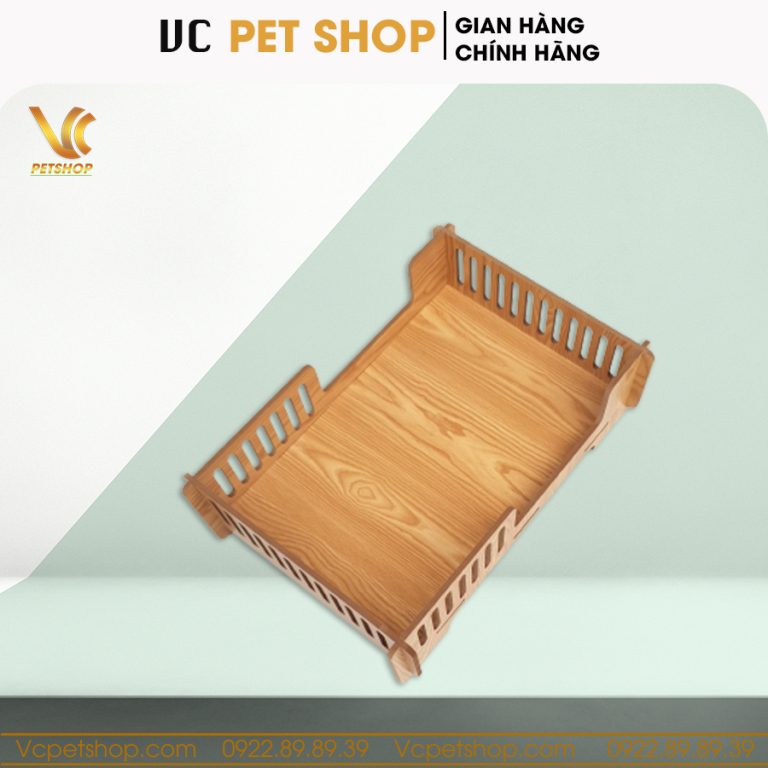 Giường cho chó mèo bằng gỗ cao cấp VC05
