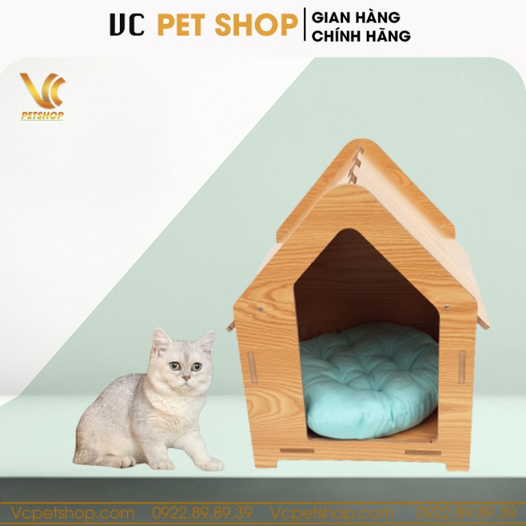 Nhà cho chó mèo bằng gỗ cao cấp VC04