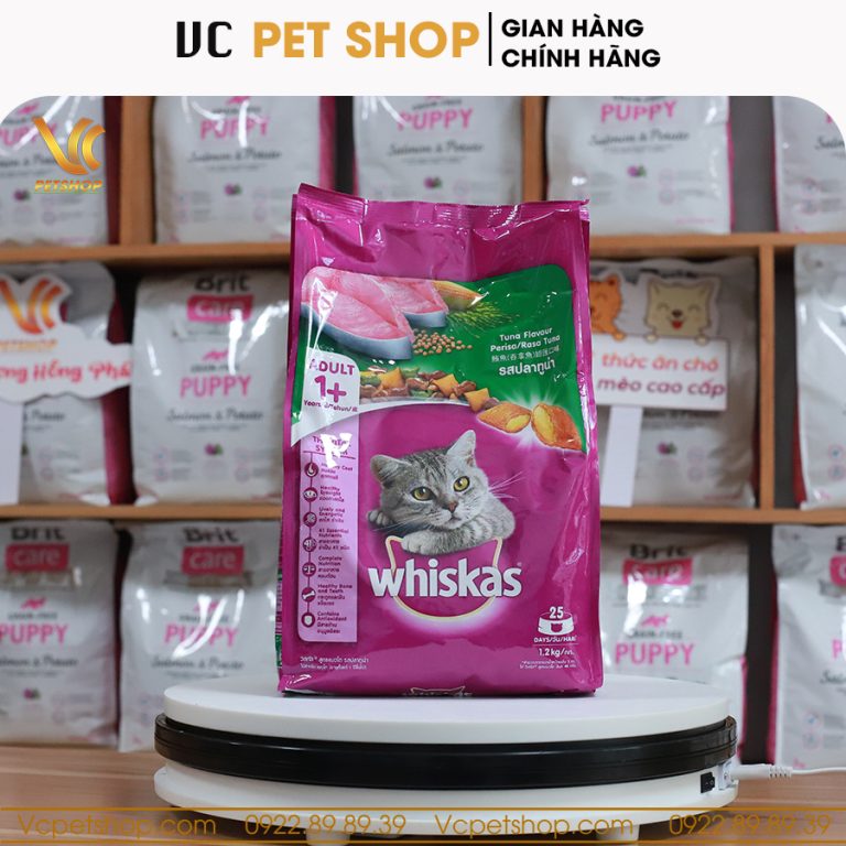 Thức ăn hạt Whiskas cho mèo trưởng thành vị cá ngừ