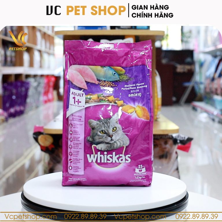 Thức ăn hạt Whiskas cho mèo trưởng thành vị cá thu