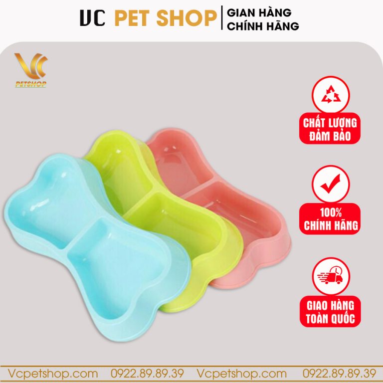 Bát đựng thức ăn cho chó mèo hình xương VCBA03