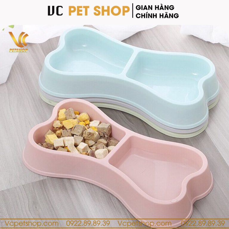 Bát đựng thức ăn cho chó mèo hình xương VCBA03