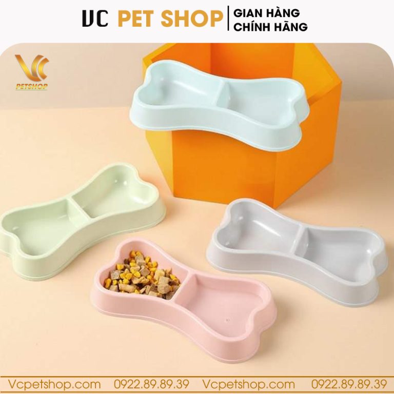 Bát đựng thức ăn cho chó mèo hình xương VCBA03