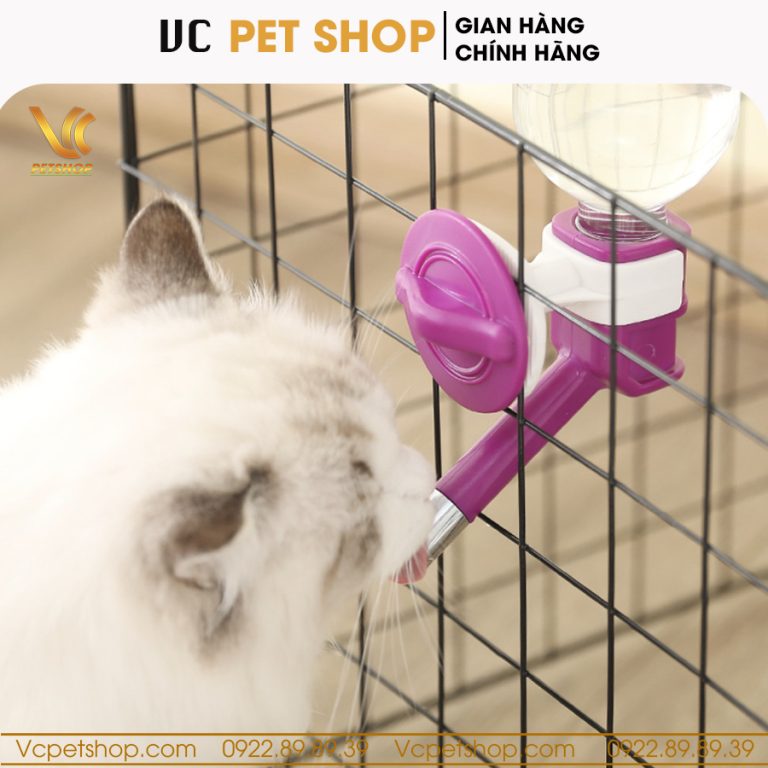 Bình nước treo chuồng chó mèo loại 500ml VCBN01