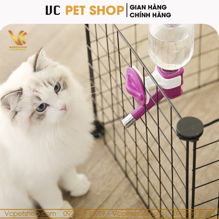 Bình nước treo chuồng chó mèo loại 500ml VCBN01