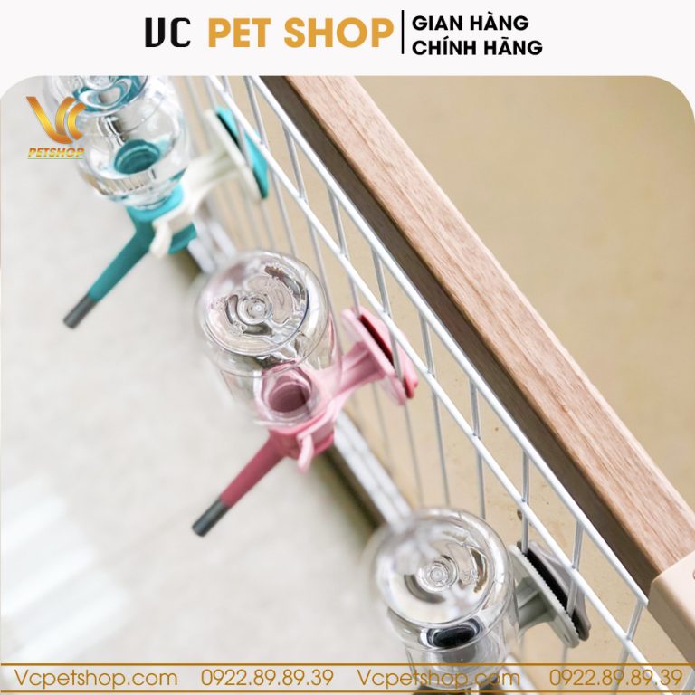 Bình nước treo chuồng chó mèo loại 500ml VCBN01