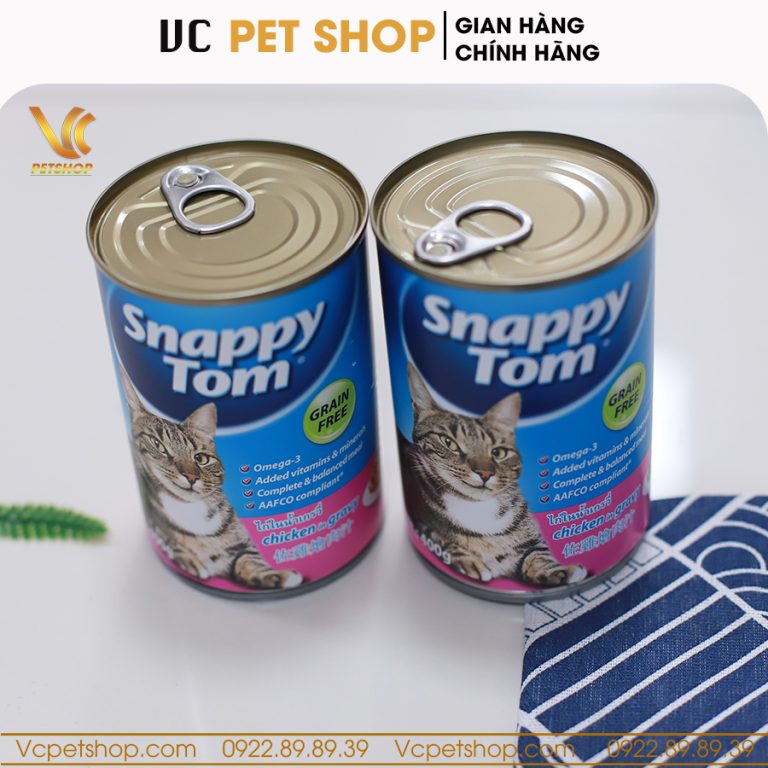 Pate Snappy Tom 400g cho mèo vị thịt gà nước sốt