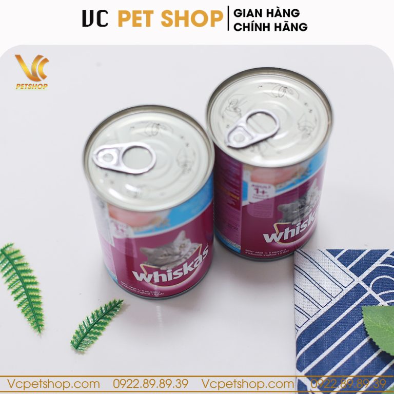 Pate Whiskas 400g dạng lon cho mèo lớn vị cá biển