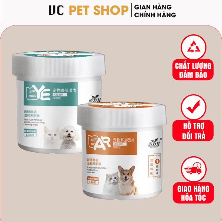 Khăn Ướt Vệ Sinh Tai Mắt Cho Chó Mèo
