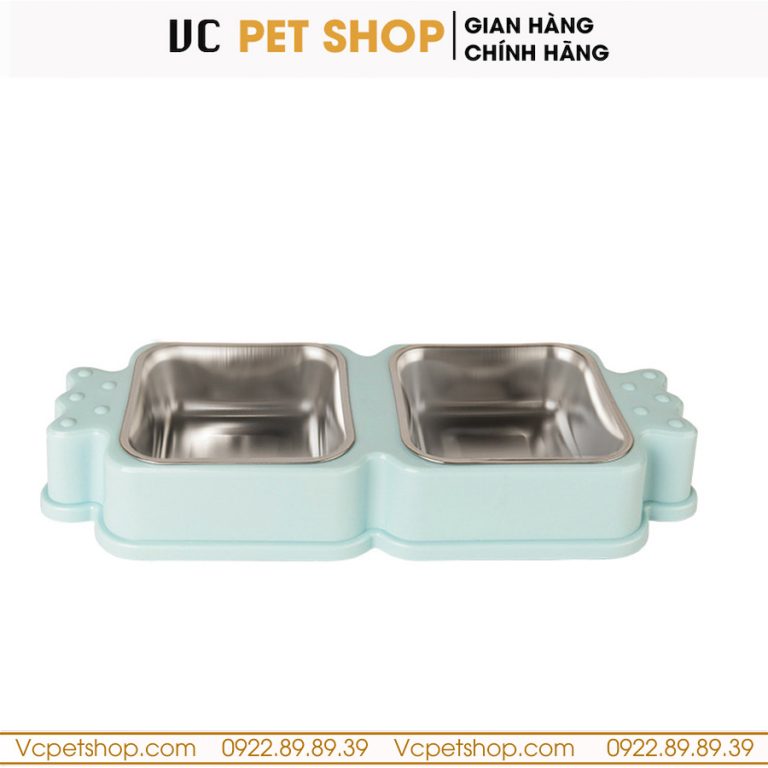 Bát Ăn Đôi Inox Cho Chó Mèo Hình Kẹo Siêu Xinh