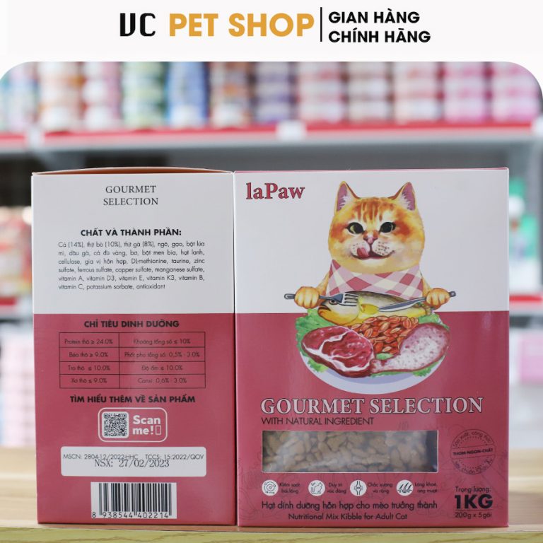 Hạt Dinh Dưỡng Cho Mèo Trưởng Thành LaPaw Gourmet 1Kg