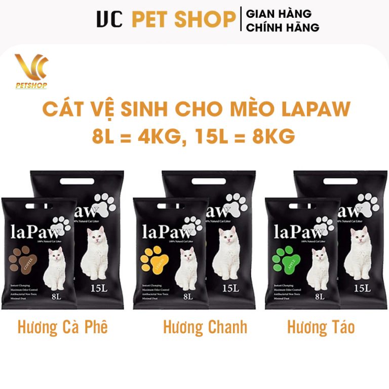 Cát vệ sinh cho mèo Lapaw đất sét 8L – 15L
