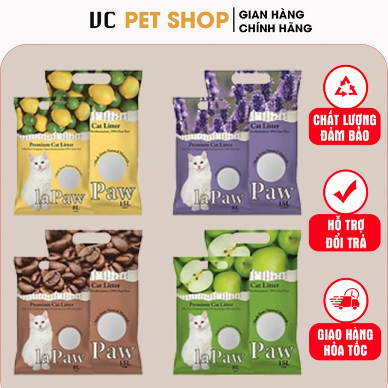 Cát Vệ Sinh Cho Mèo Lapaw Đất Sét Mix Than Hoạt Tính 8L-15L