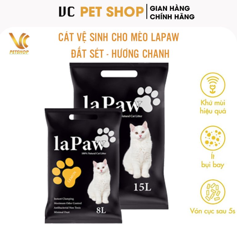 Cát vệ sinh cho mèo Lapaw đất sét 8L – 15L