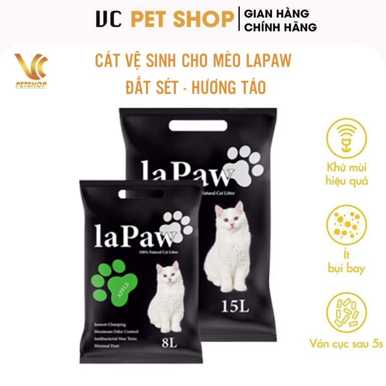 Cát vệ sinh cho mèo Lapaw đất sét 8L – 15L