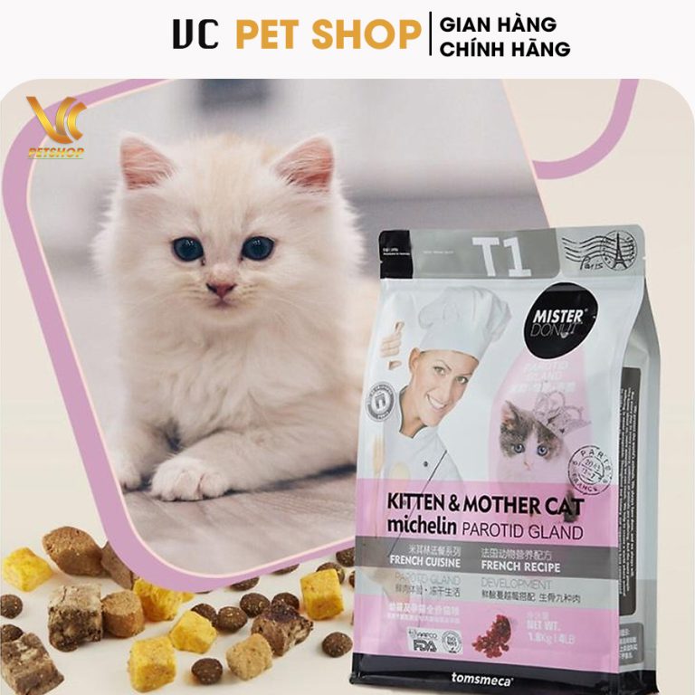 Hạt Cho Mèo Mister Donut T1 Cho Mèo Con Và Mèo Mẹ