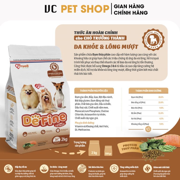 Thành phần chính của thức ăn cho chó trưởng thành Define