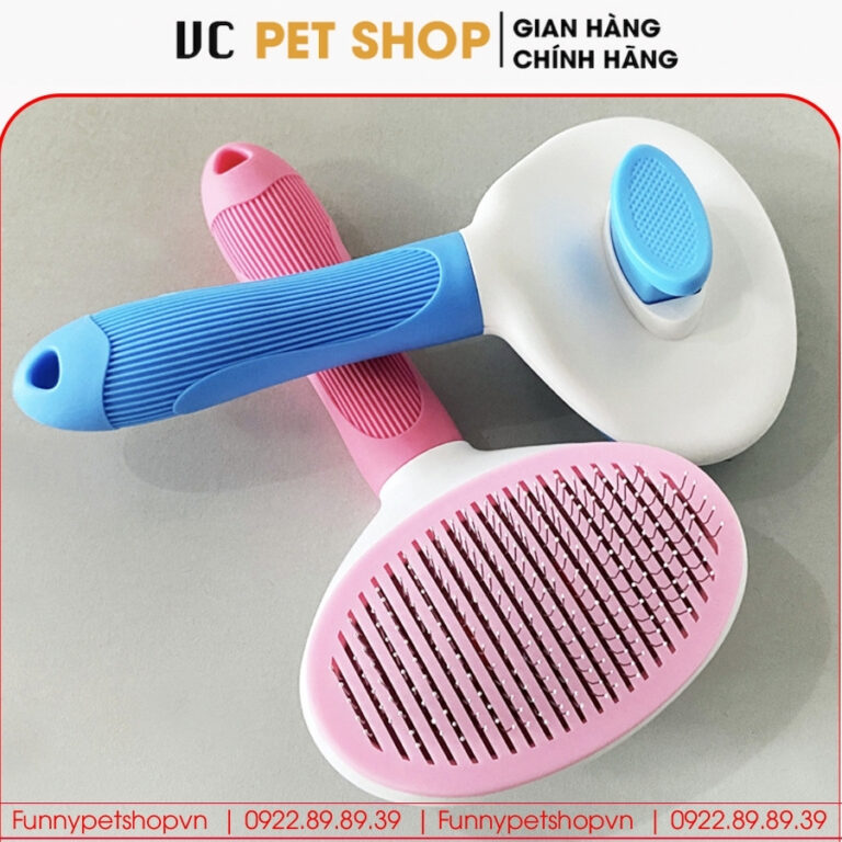 Lược Chải Lông Mèo Có Nút Bấm Đẩy Lông Tự Động