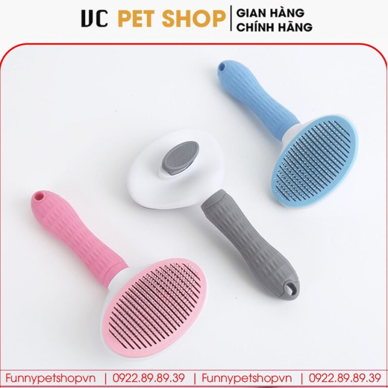 Lược Chải Lông Mèo Có Nút Bấm Đẩy Lông Tự Động