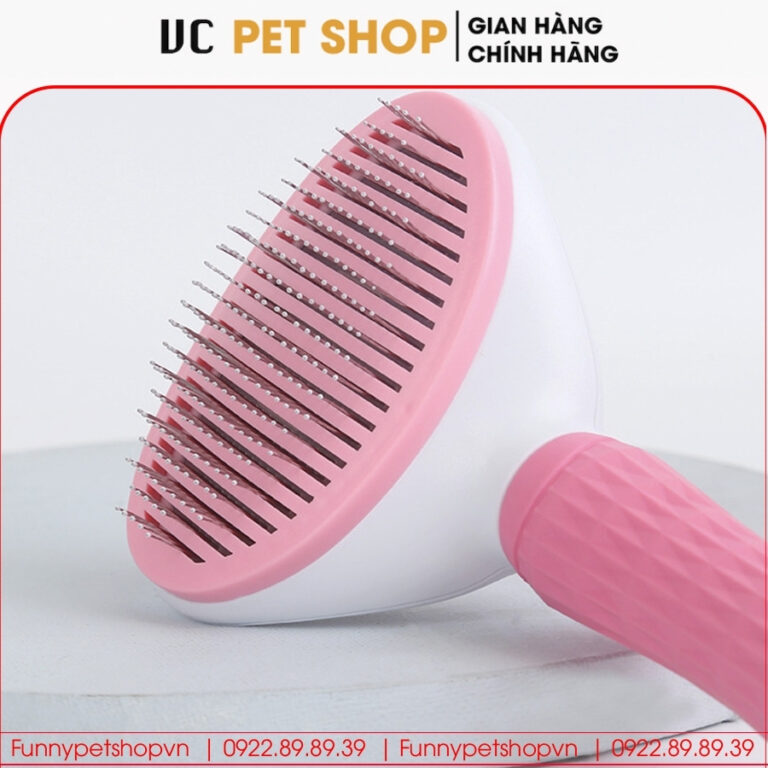Lược Chải Lông Mèo Có Nút Bấm Đẩy Lông Tự Động
