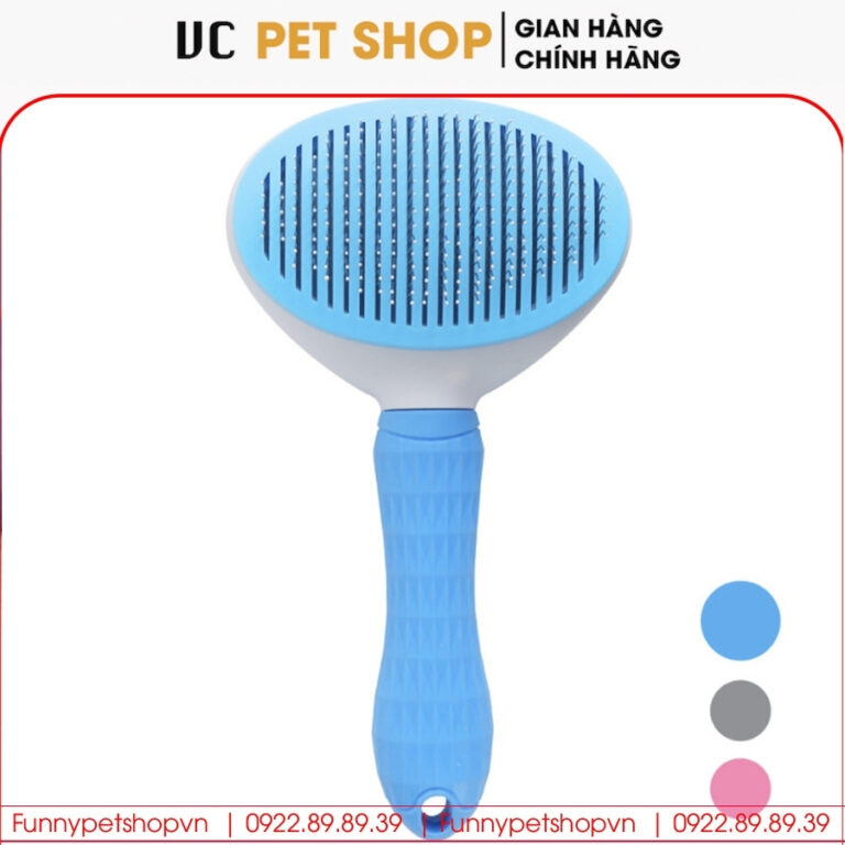 Lược Chải Lông Mèo Có Nút Bấm Đẩy Lông Tự Động