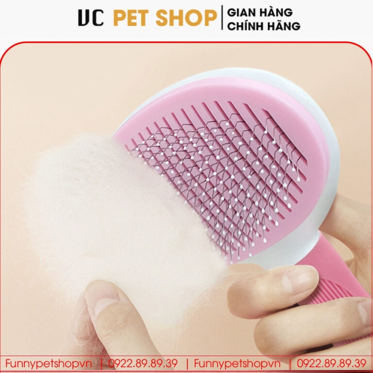 Lược Chải Lông Mèo Có Nút Bấm Đẩy Lông Tự Động